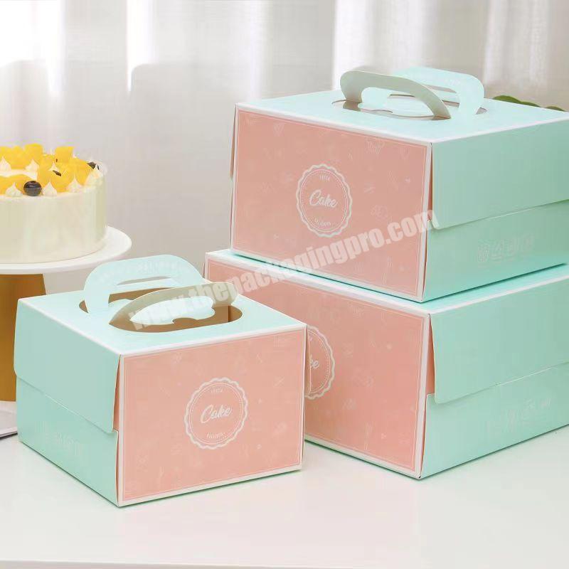 Pink Birthday Party Gift Cake Box Packing Custom Print 10 Inch Cardboard Paper Wedding Cake Box wholesale