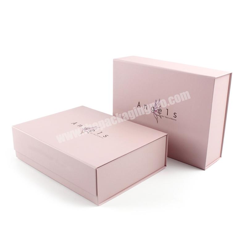 Pink Color Custom Logo Magnet Closing Cosmetic Packaging Virgin Hair Nails and Beauty Boxes Packaging For Makeup