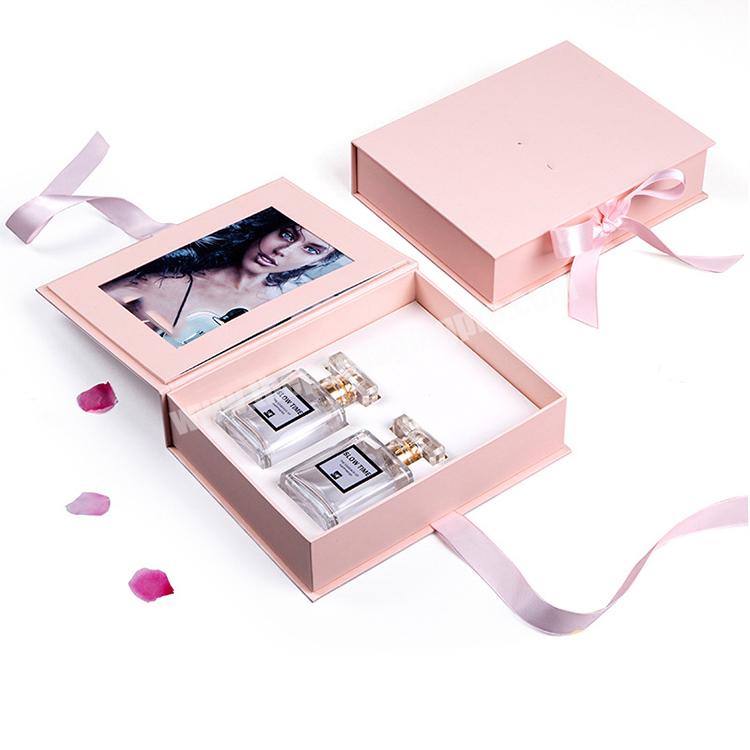 Pink Luxury Perfume Box Packaging Custom Paper Magnet Gift Perfume Box With Printing