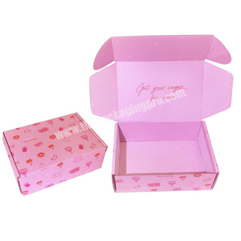 Pink cosmetic elegant shipping boxes custom logo