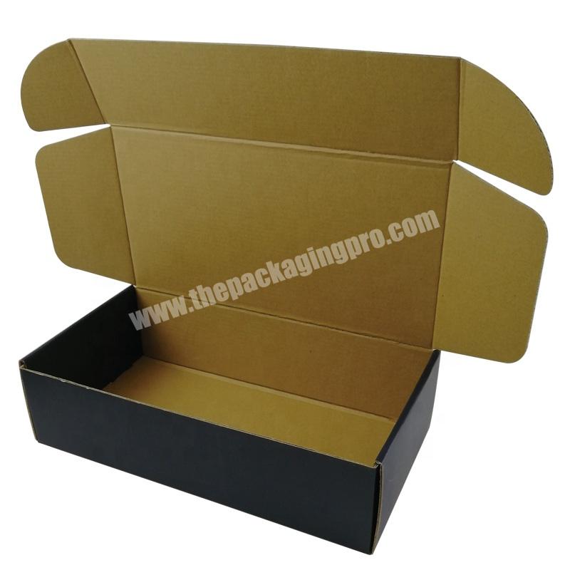 Plain BE Flute Small Shipping Boxes Custom Logo Mailer Corrugated Box  Black Mailers Shipping Paper Packaging Boxes