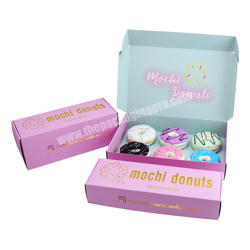 Popular Mochi Donut Box Custom Cardboard Paper Packaging For Half Dozen Donut Box