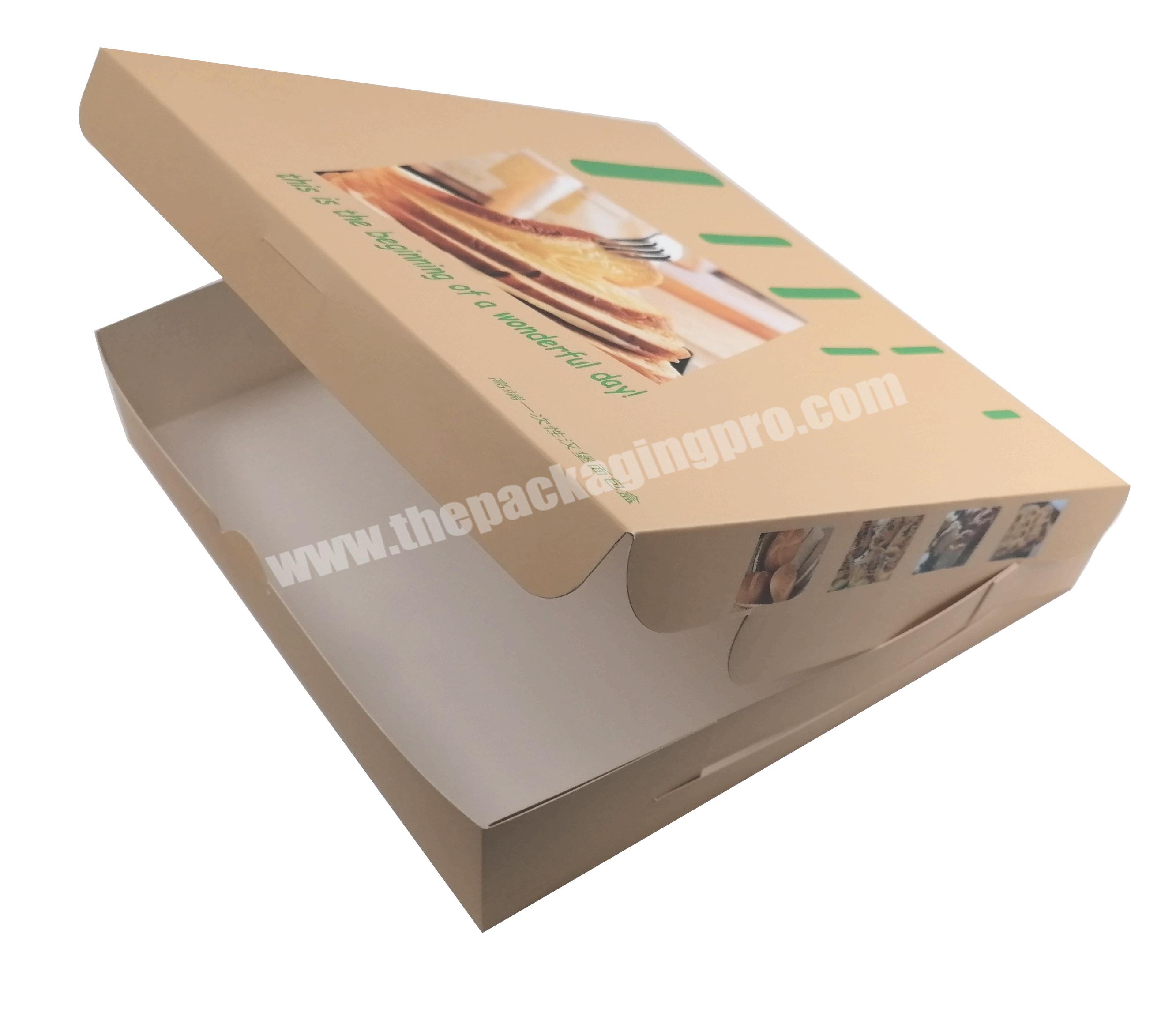 Private Label Oem Pizza Eco Friendly Corrugated Black Custom Packaging Slotted Paper Pizza Box