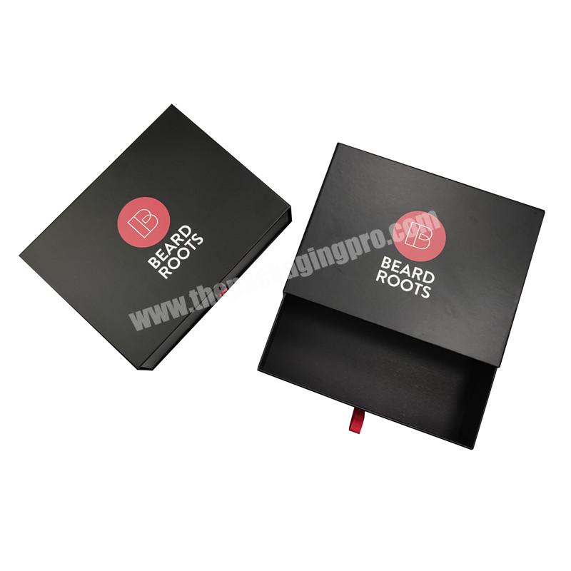 Professional printing factory luxury Custom Logo Hot Stamping Black Packaging Box kraft gift box
