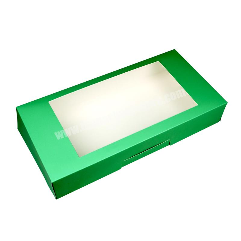 Promotion Price Green Color Food Grade Products Custom White Card Paper Box For Donut With PVC Window
