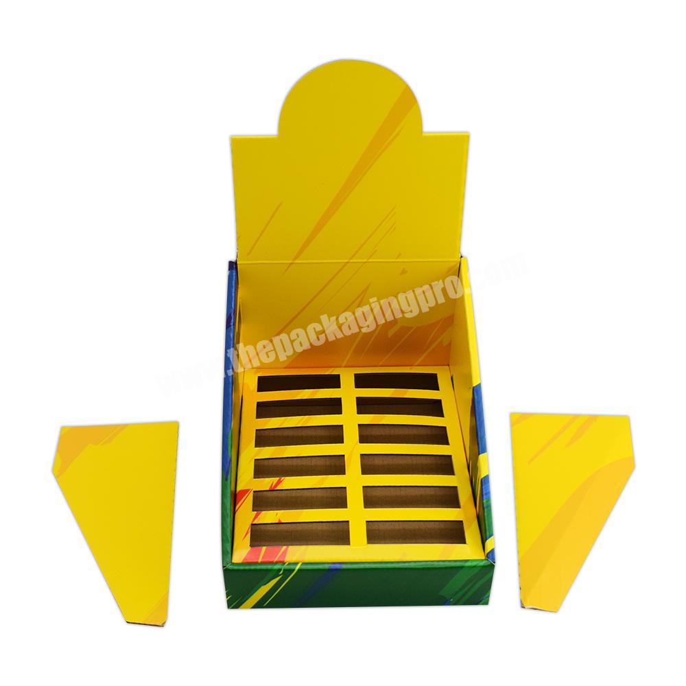 Promotional Corrugated Cardboard Countertop PDQ Display Box Custom Printed Stand Retailing Paper Display Racks with Card Insert