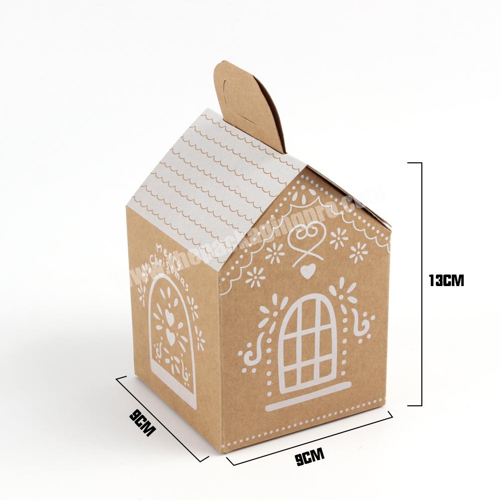 RTS cookie box christmas boxes gift cracker house shape candy food box with folded shape