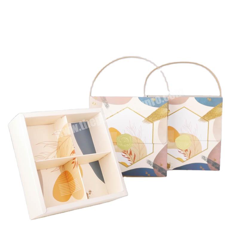 Ready to Ship Customized Cardboard Gift Box Luxury Box With Kraft Handle Sticker Folding  Gift Box