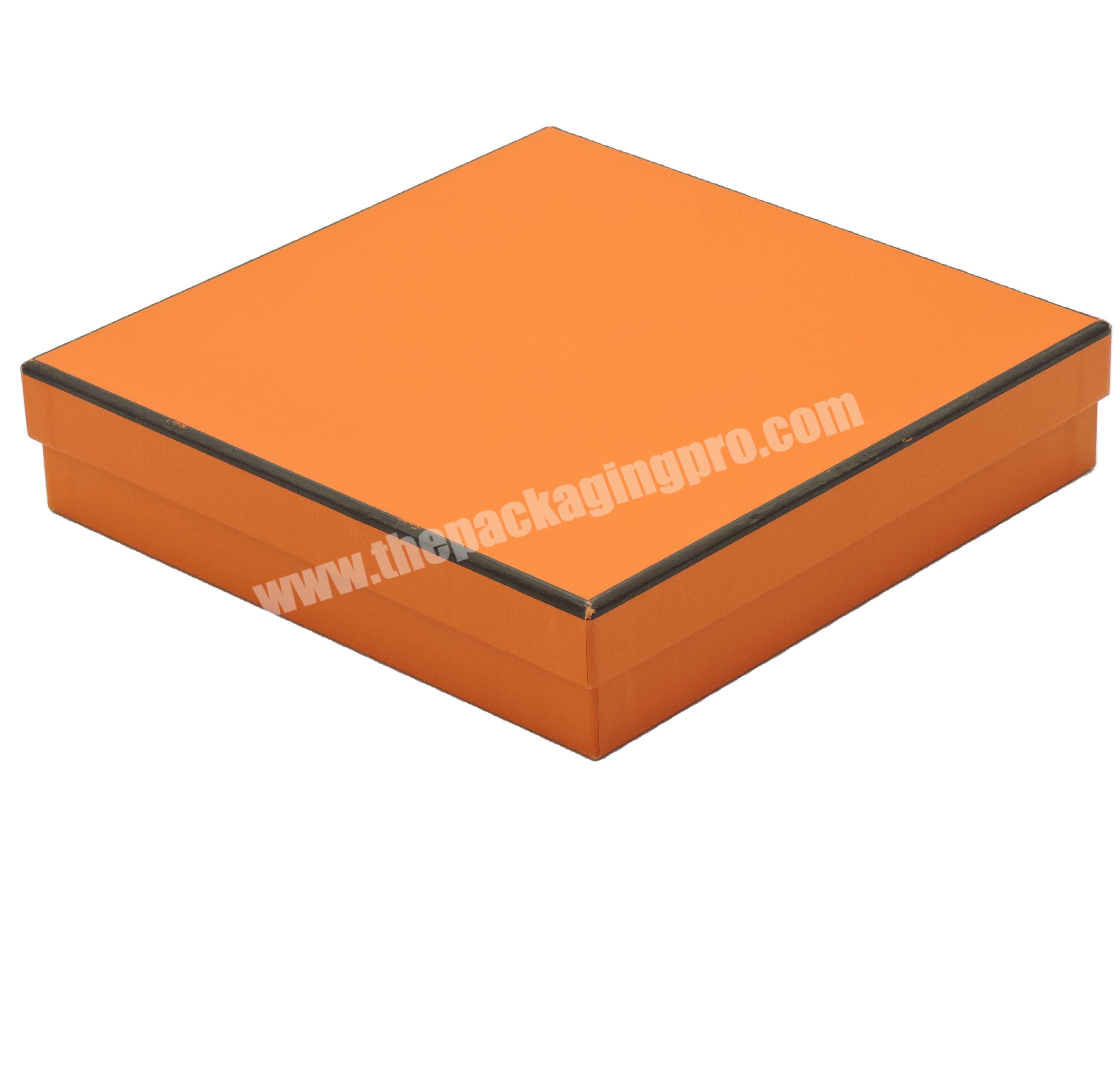 Reasonable price wallet and belt gift box luxury orange belt packaging boxes with custom logo rigid cardboard paper boxes