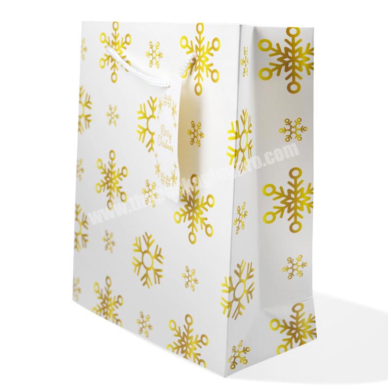 Recyclable Christmas Paper bag custom logo printed shopping  paper bags  reusable  package