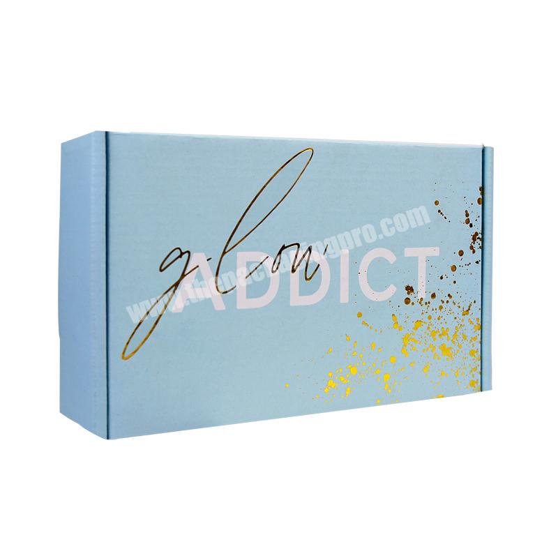 Recyclable Gold Foil Corrugated Shipping Paper Gift Clothes Box