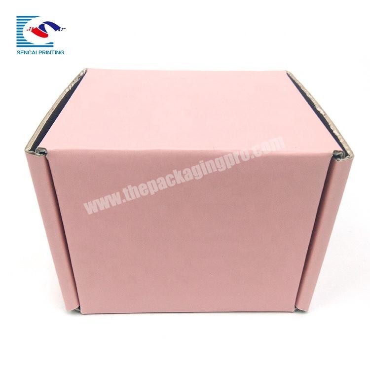 Recyclable hot-sale  custom corrugated paper pink gift shipping mailer  box with logo