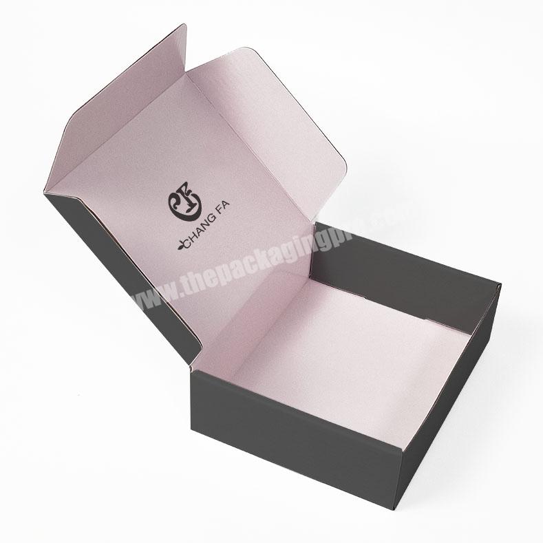 Recycle Matte Black Mailer Packing Custom Shipping Box Package For Cloth Packaging With Logo Print