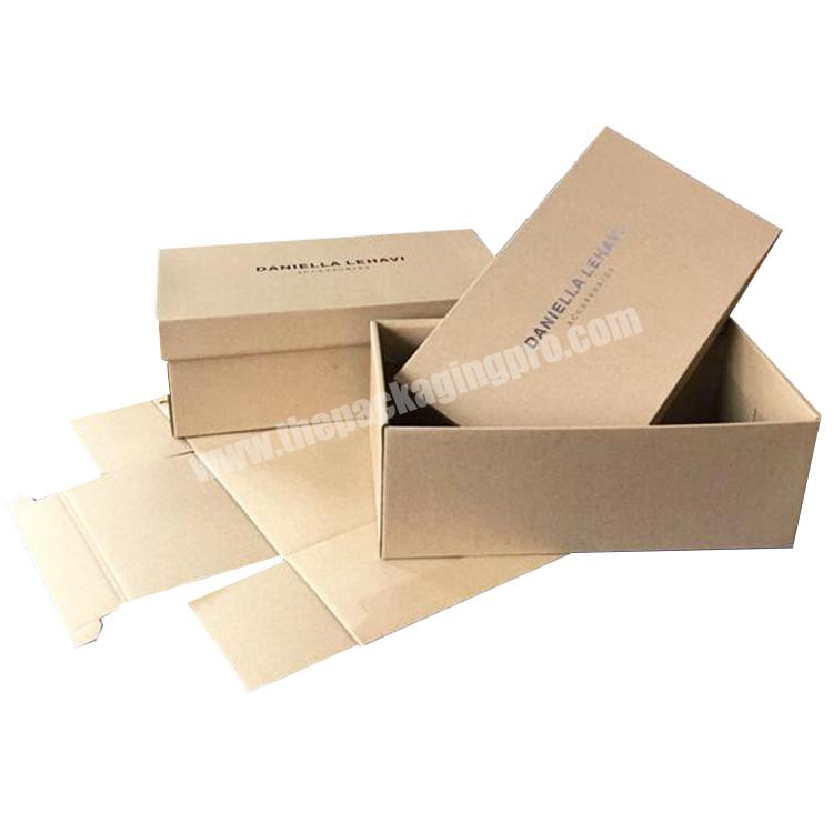 Recycled Brown Corrugated Sandals Shoes Packaging Mailer Paper Box with Custom LOGO