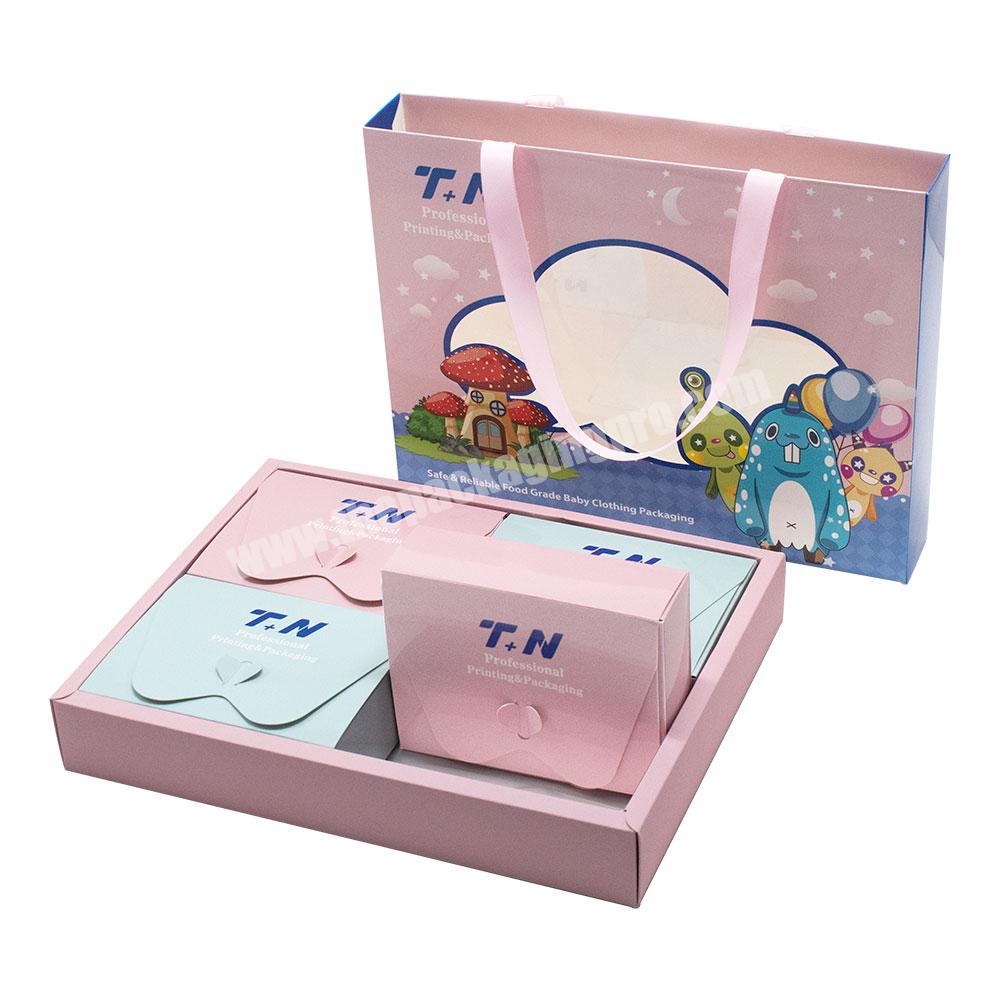 Recycled Cardboard Packaging Cute Pattern Designed Baby Gift Box Set Clothes Paypal Accepted Online Stores Underwear Paper Boxes