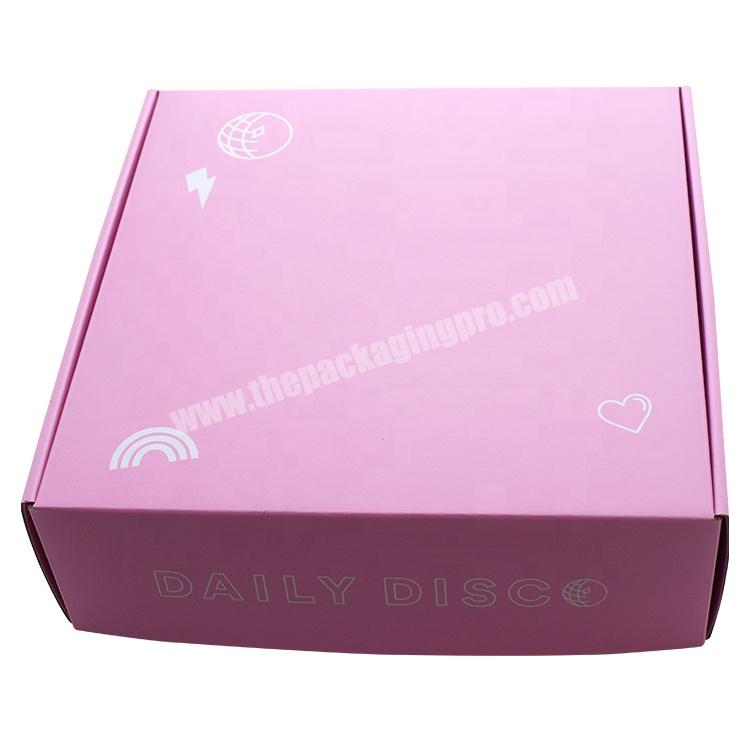 Recycled Custom Pink Shipping Paper Cardboard Clothes Corrugated Packaging Mailing Boxes