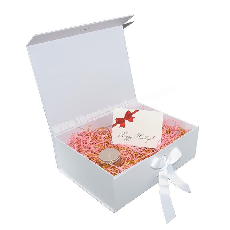Recycled Eco Friendly White Foldable Cardboard Collapsible Strong Square Empty Boxes For Gift