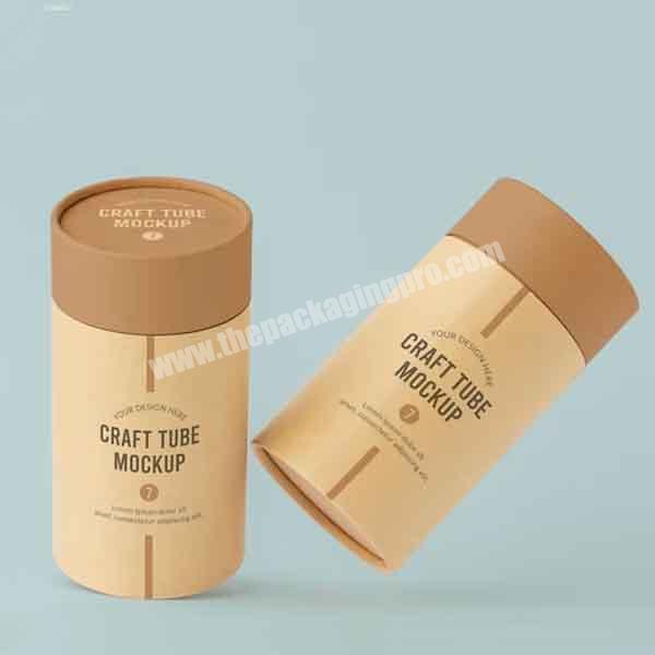 Recycled printing logo paper food grade coffee tube cardboard cylinder box packaging with lid