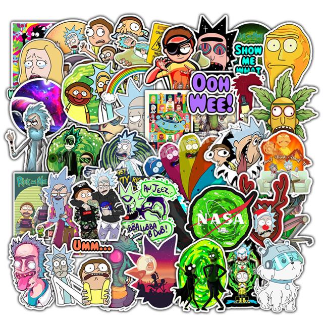 Ricky and Morty children home cartoon animal wall stickers sheet