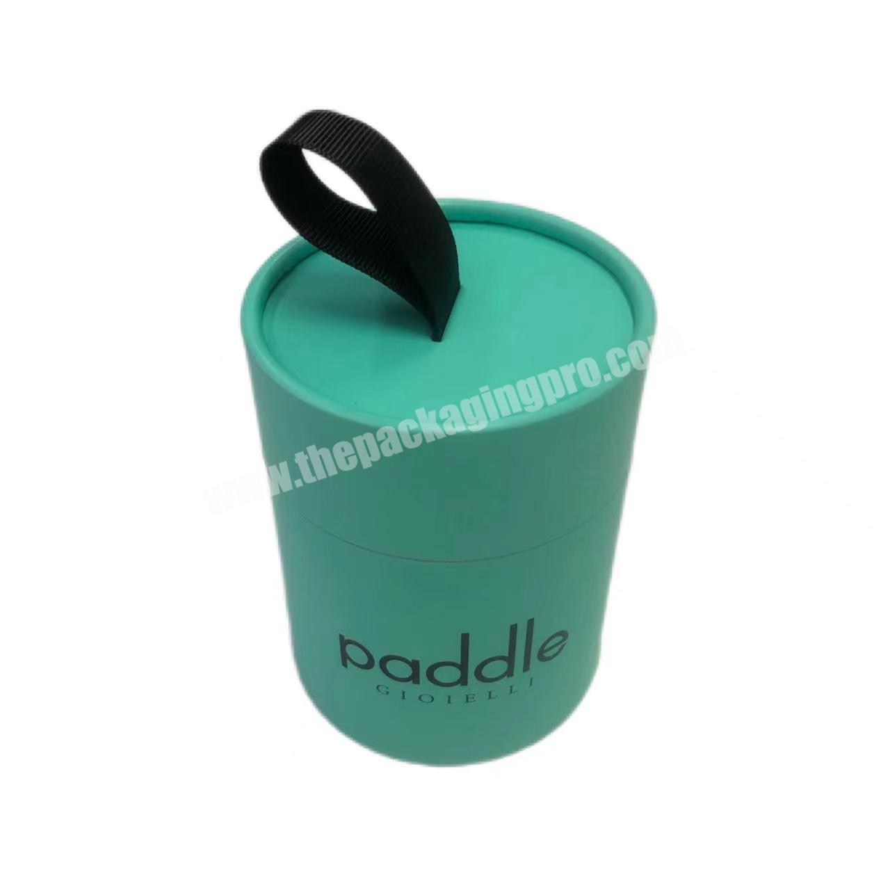 Round Paper Tube Packaging Custom Printed Creative Green Paper Tube Packaging For Tennis Packaging