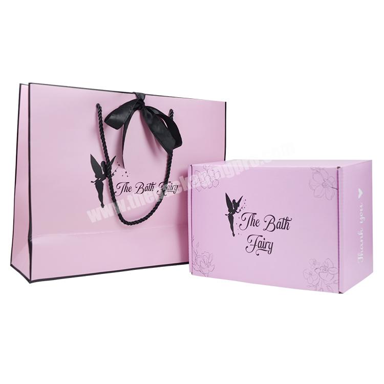 SENCAI Customized Logo Jewelry Box Paper Boxes Matte Pink Double Sides Printing Shipping Corrugated  Paper Boxes