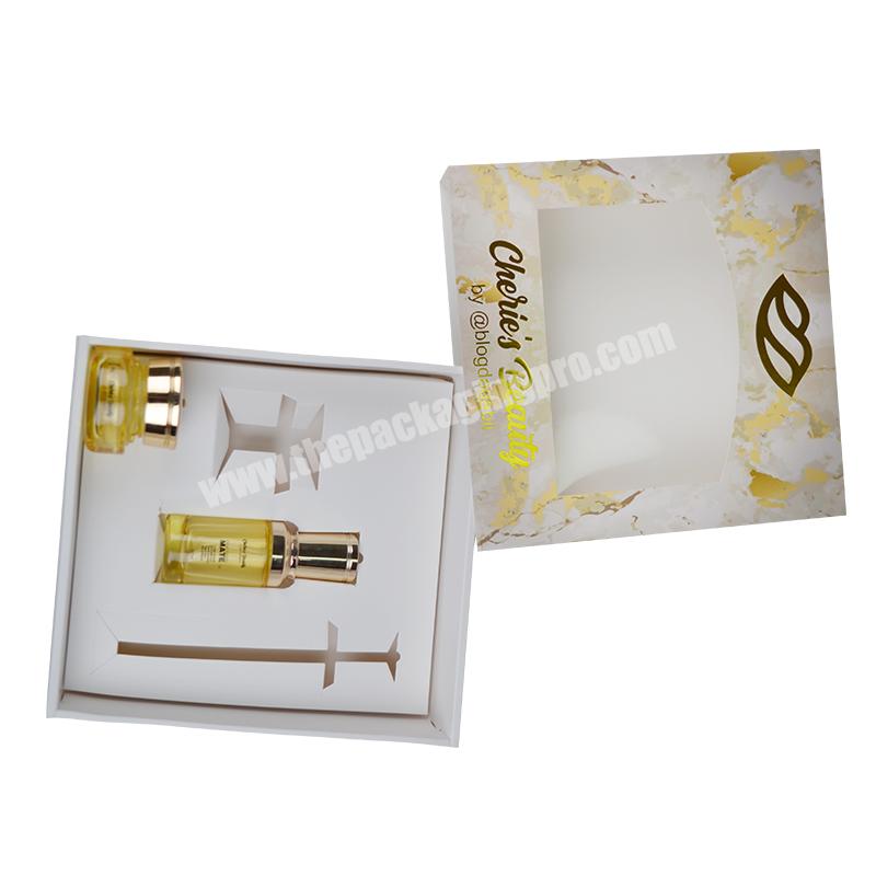 SENCAI Free Design Custom Logo Luxury Cosmetic Art Paper Drawer Paper Boxes With Window