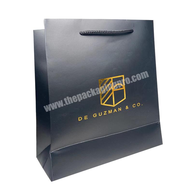 SENCAI Free Design Customized Logo  Art Paper Fancy Shopping Paper Bag With Gold Foil