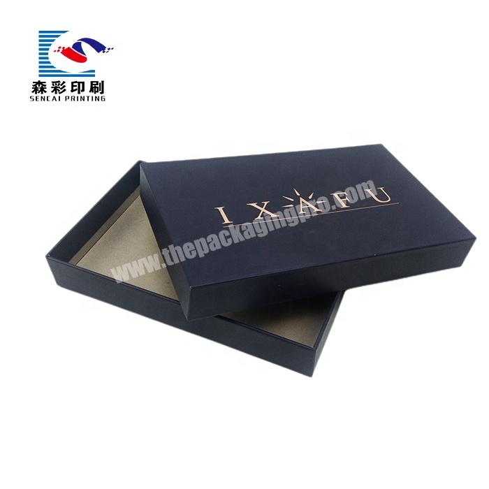 SENCAI Free Sample Custom Luxury Black Color Top and Base Paper Box For Belts