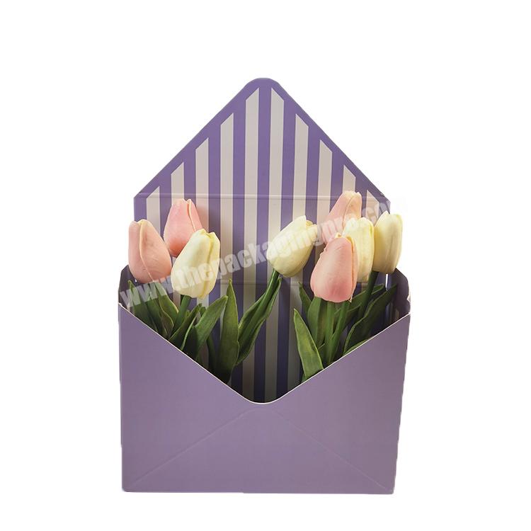 SENCAI Free Sample Delicate Customized Pattern Envelope Paper Box For Flower With Logo