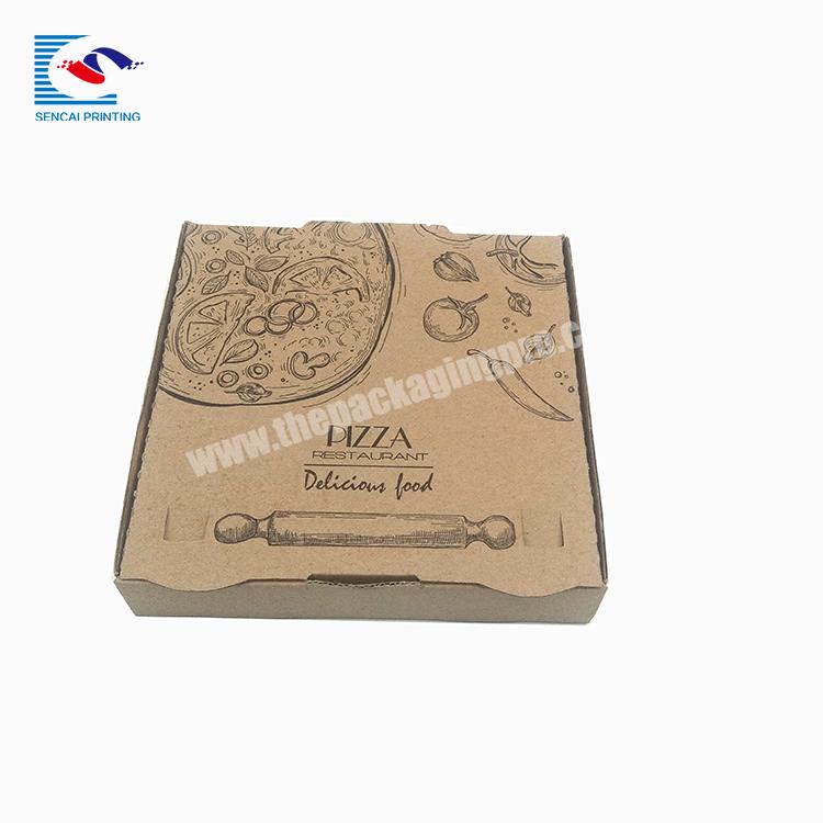 SENCAI High-end Custom Logo Take Away Corrugated Paper Box Pizza Box