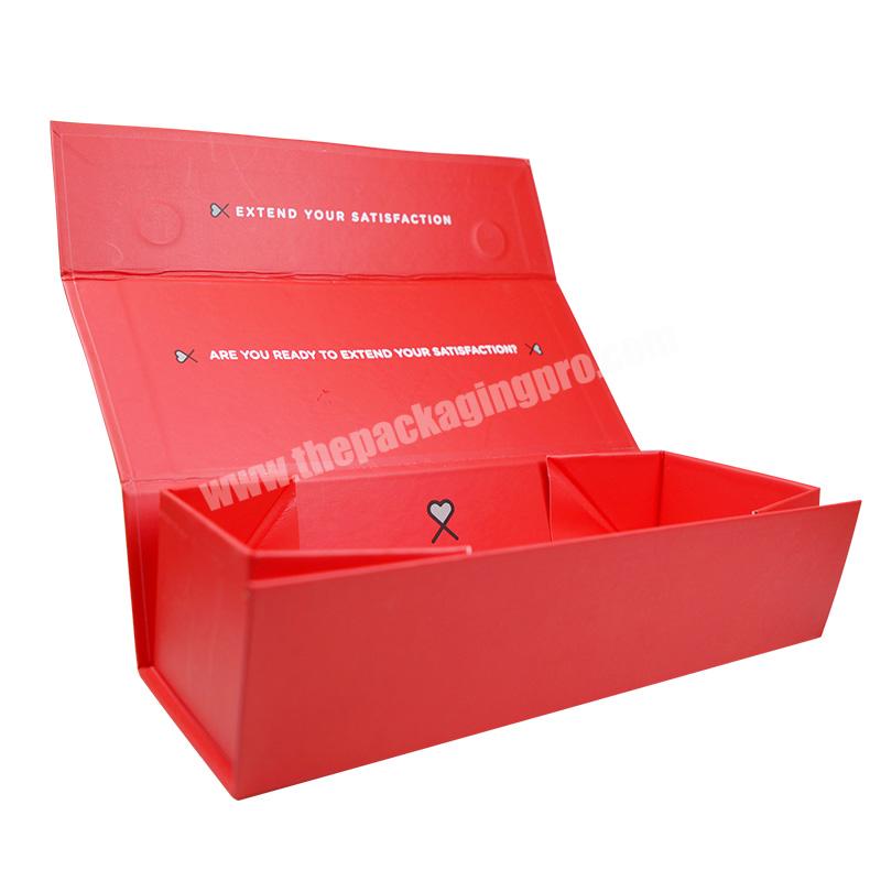 SENCAI High-end Customized Red Color Magnetic Book Shape Cardboard Gift Foldable Box For Gift Packaging With Logo