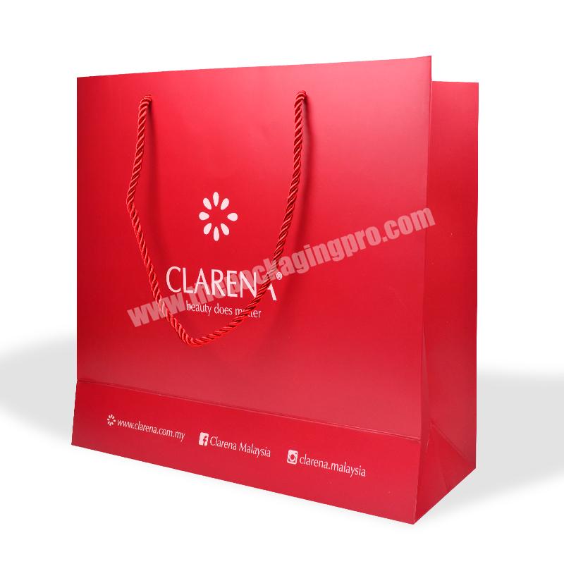 SENCAI New Arrival Customized Red Color CMYK Printing Art Paper For Cosmetic Packaging Shopping Bag