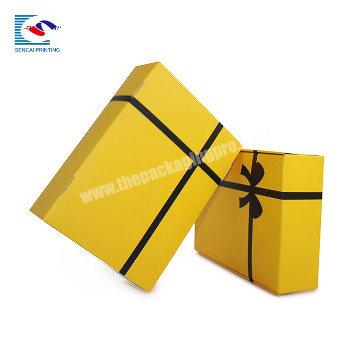 SENCAI Promotion Price Yellow Corrugated Gift Packaging Paper Box Custom Logo