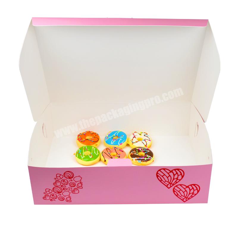 SENCAI Wholesale Food Grade Products Customized  Pink Color White Card Donut Packaging Paper Box