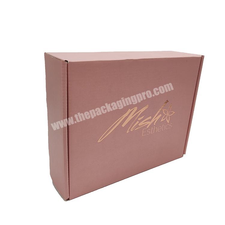 SENCAI custom rose gold logo shipping paper boxes matte pink eyelash packaging