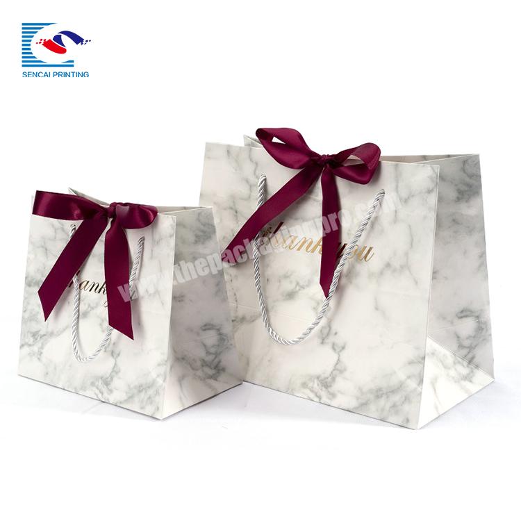 SENCAI exquisite customized logo gift marbling art paper hand-held bags