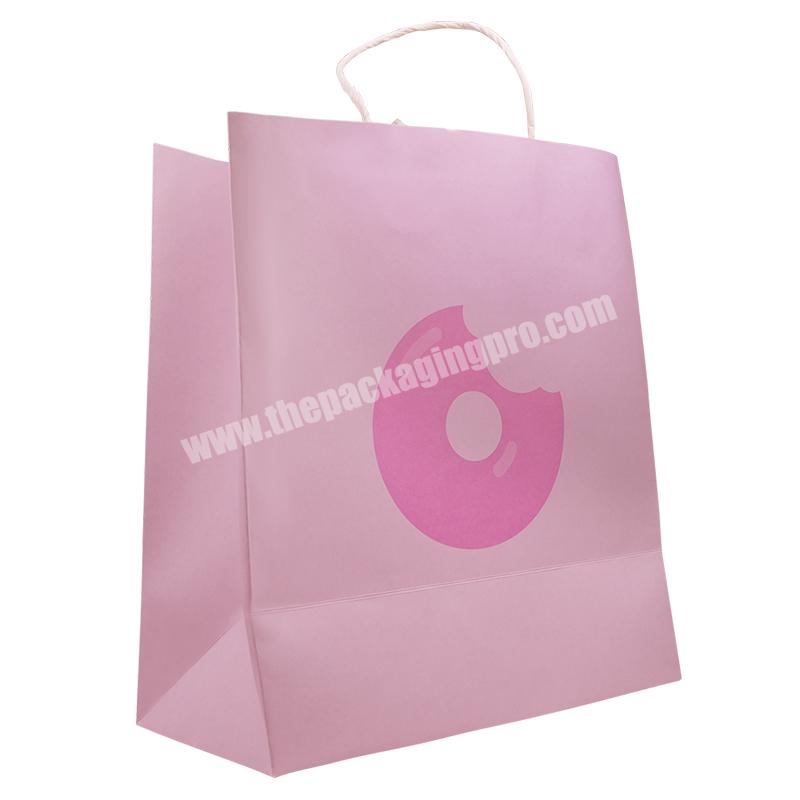 Sencai Custom Recycled 120g Kraft Paper Take Away Donut Bag With Logo Printing
