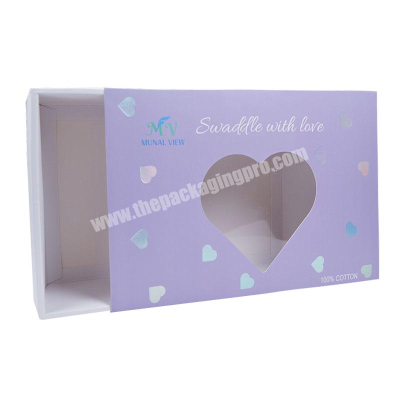 Sencai White Card Beautiful Packaging Sliding Drawer Clothes Box With Window