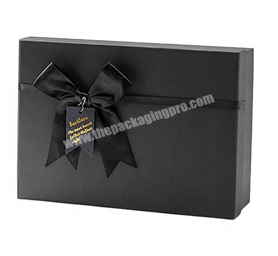 Small Black 8*7*3 Inch Gift Box with Lid Contains for Birthdays, Christmas, Weddings, Baby Showers and Graduations