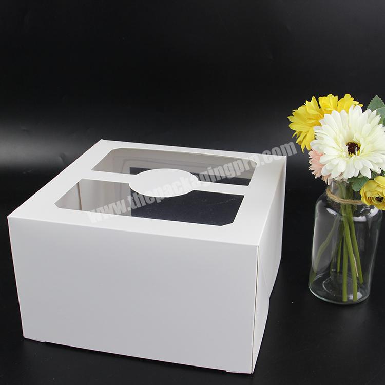 Small Window Plain White Cake Pastry Box With Window For Pastries
