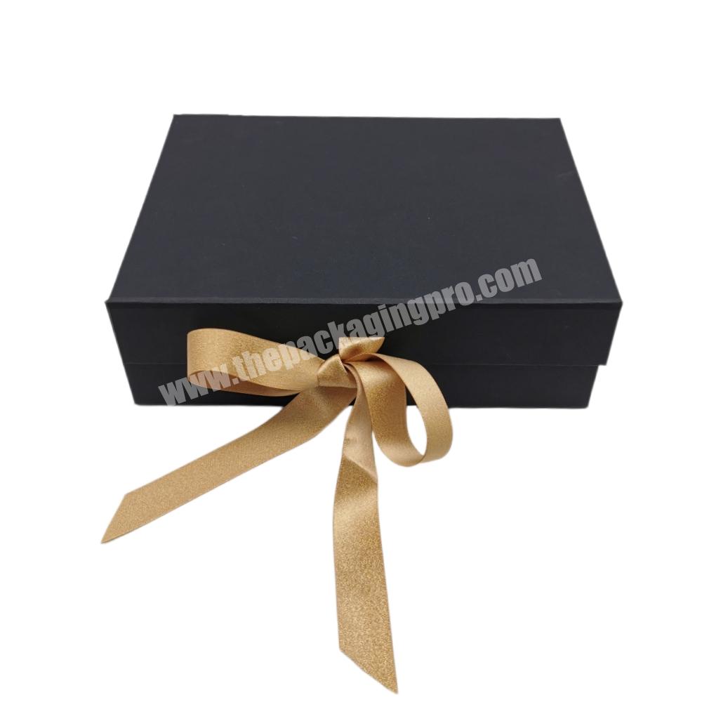 Soft Touch Paper Flap Lid Packaging Cardboard Bespoke Custom Ribbon Closure Folding Gift Box