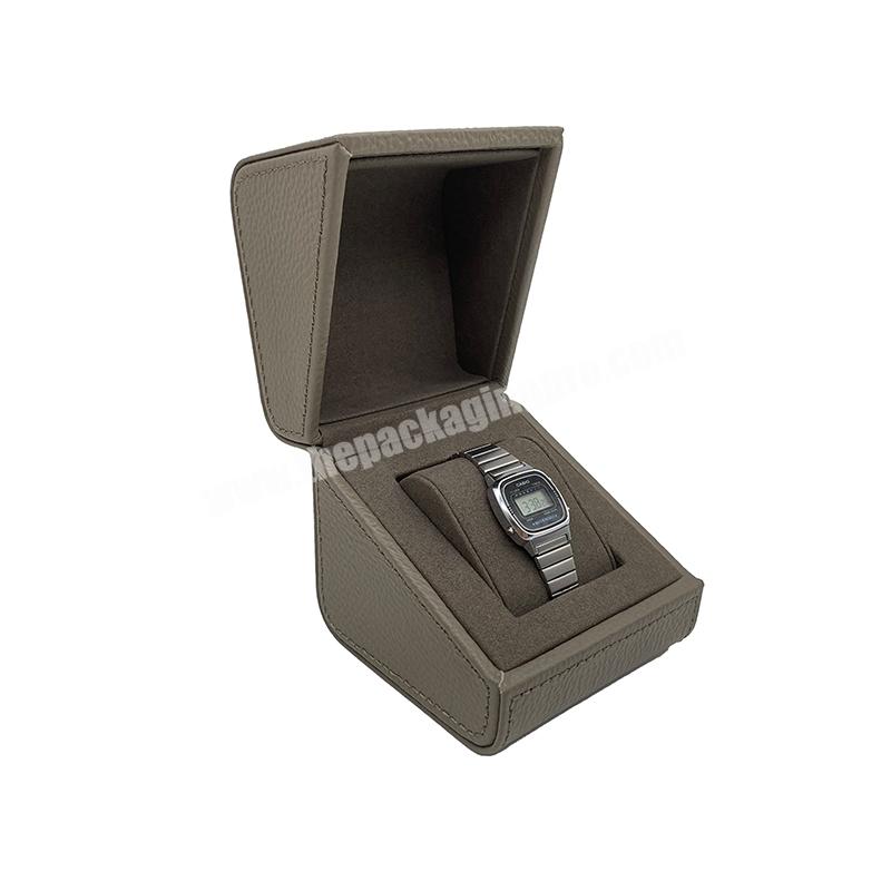Stunning Superior Quality Lychee Textured Genuine Leather Watch Gift Box Single Watch Display Case