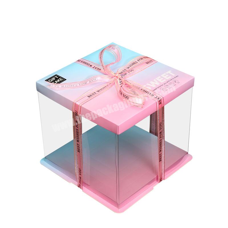 Transparent Cake Box With Ribbon Luxury Cake Boxes Packaging And Bags Sonic Strawberries Mini Bundt Cakes Boxes