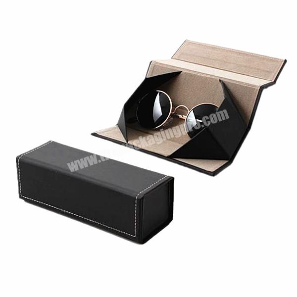 Trendy Magnetic Closure Leather Eyeglass Packaging Box Cardboard Eyeglass Case