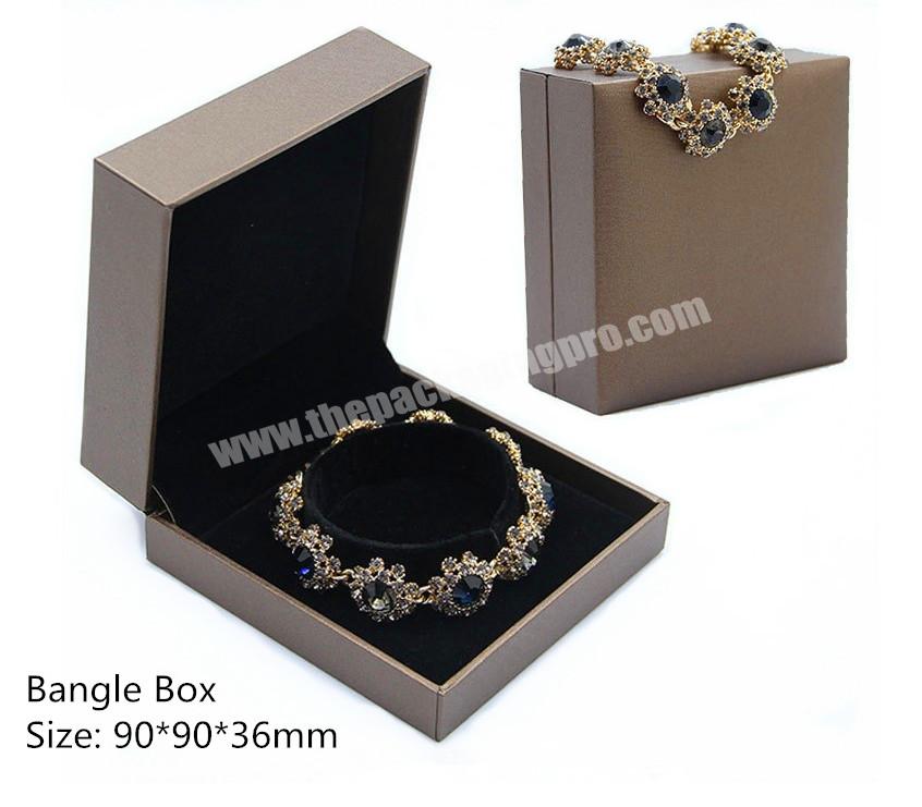 Universal Design Jewelry Case Customized Logo Jewelry Package Khaki Color Paper Jewellery Display Box