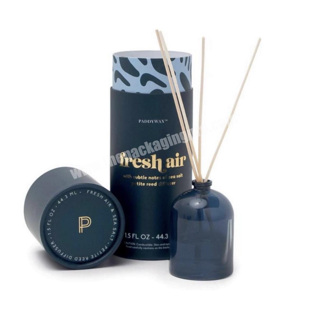 WFKD Custom Black Cardboard Home Fragrance Reed Diffuser Box Packaging Candle Scented Jar Glass Gift Cylinder Paper Tube