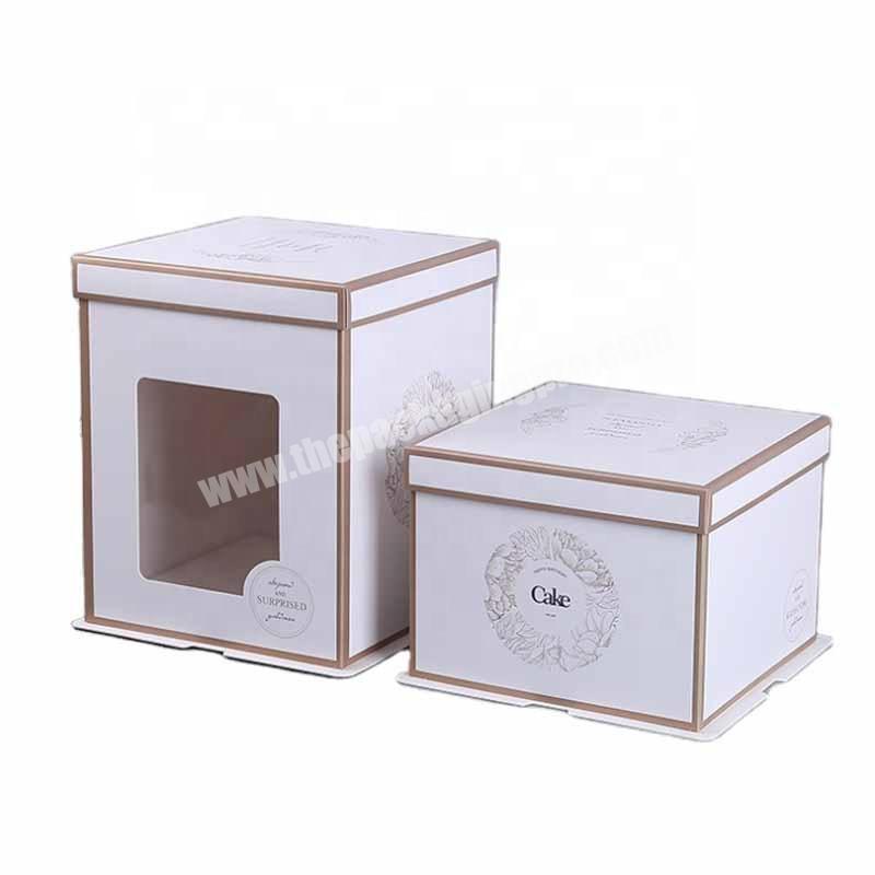 Whitebule Square Unique Cake Packaging Box Eco Friendly Customize Wedding Cake Boxes with Windows and Logo 810 Inches Cheap