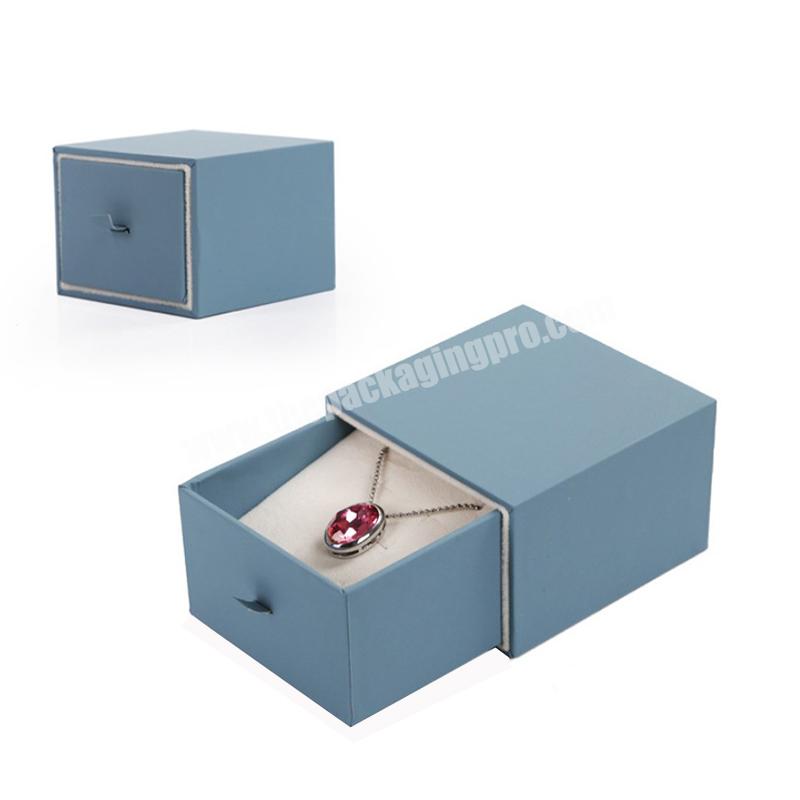 Wholesale Cheap Cardboard Eco Friendly Small Custom Branded Square Sliding Jewelry Box