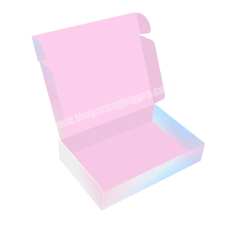 Wholesale Cheap High Quality Custom Holographic Hologram Printed logo Packaging mailer box for clothes