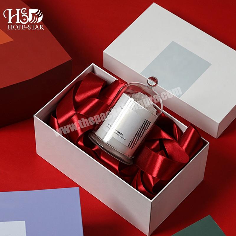 Wholesale Custom Cmyk Printing White Red Green Purple Black Color Candle Boxes Cosmetic Candle Gift Box With Inserts